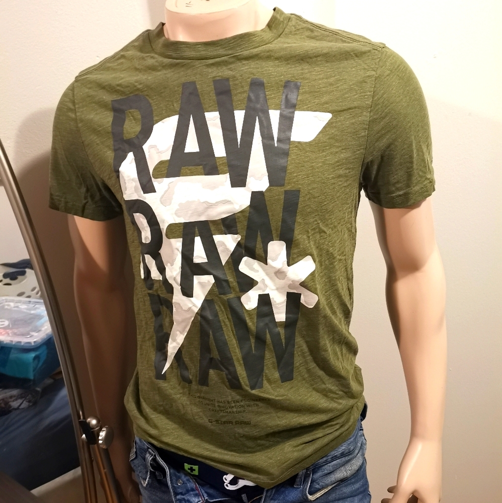 G-Star Raw Men's Graphic Logo Tee Army Green XS